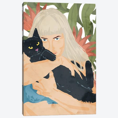 Cat Lady Canvas Print #UMA830} by 83 Oranges Canvas Artwork