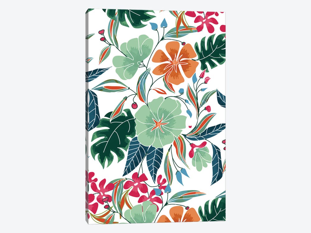 Minty + Rust Floral by 83 Oranges 1-piece Canvas Wall Art