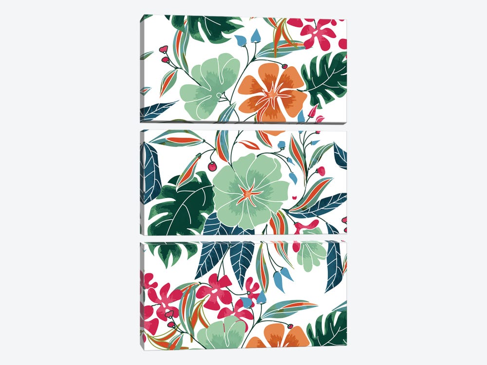 Minty + Rust Floral by 83 Oranges 3-piece Canvas Art
