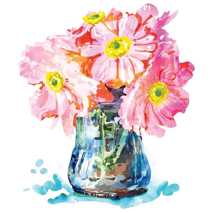 Watercolor Flower Pot