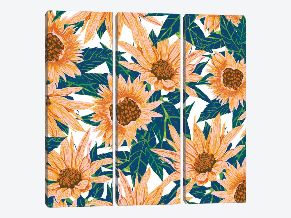 Blush Sunflowers by 83 Oranges 3-piece Canvas Print