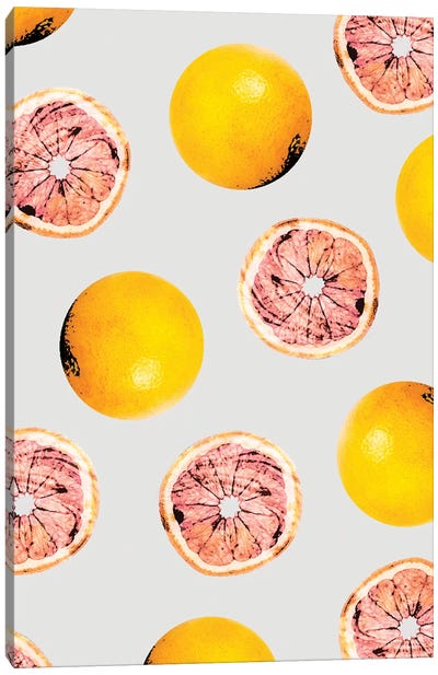 Grapefruit Pattern Canvas Art Print - Lemon & Lime Art