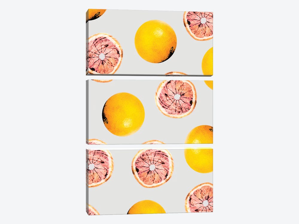 Grapefruit Pattern by 83 Oranges 3-piece Canvas Print