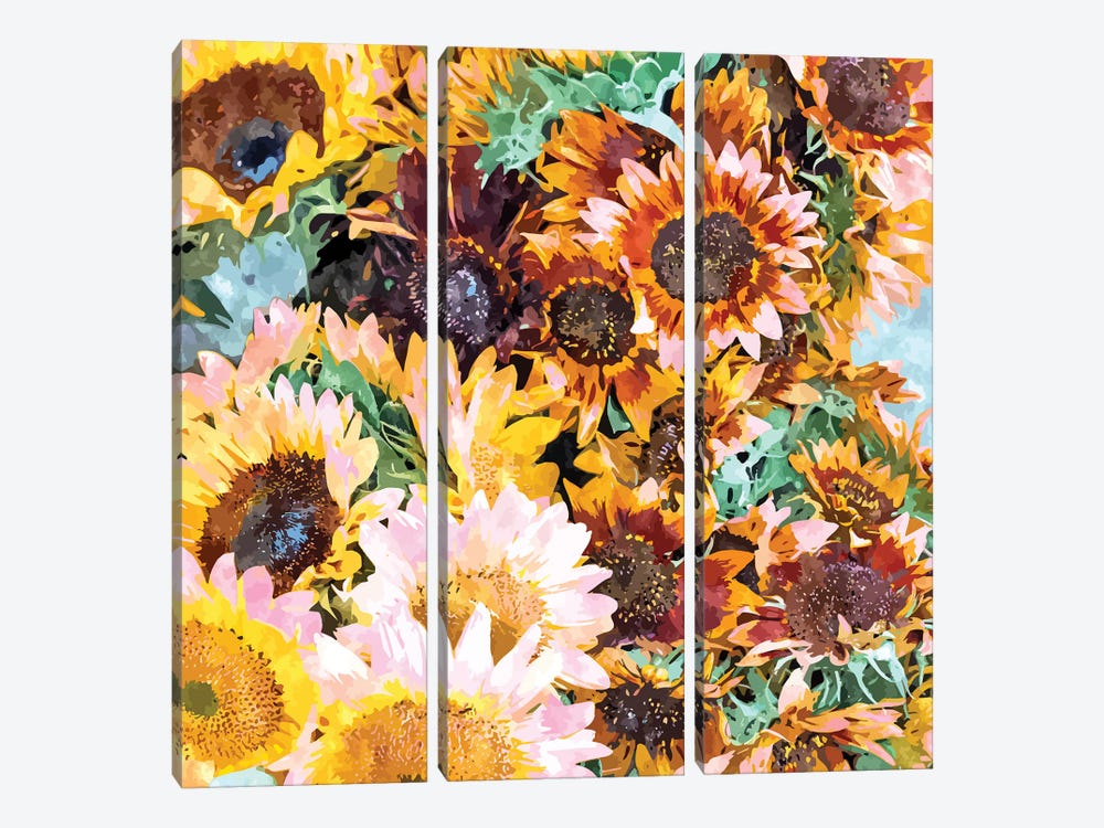Summer Sunflowers by 83 Oranges 3-piece Canvas Wall Art