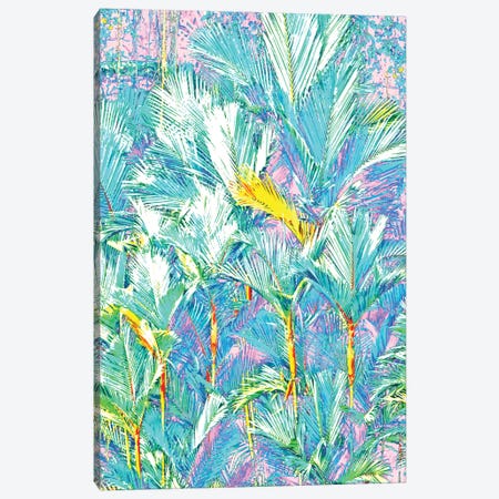 Palm Garden, Tropical Nature Jungle Botanical Painting, Bohemian Intricate Pastel Forest Canvas Print #UMA904} by 83 Oranges Canvas Print