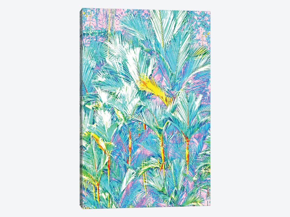Palm Garden, Tropical Nature Jungle Botanical Painting, Bohemian Intricate Pastel Forest by 83 Oranges 1-piece Canvas Wall Art