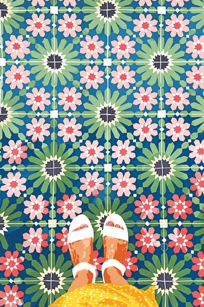 Moroccan Décor: For The Love Of Tiles, Moroccan Tropical Exotic Travel Architecture Painting, Mandala Watercolor by 83 Oranges