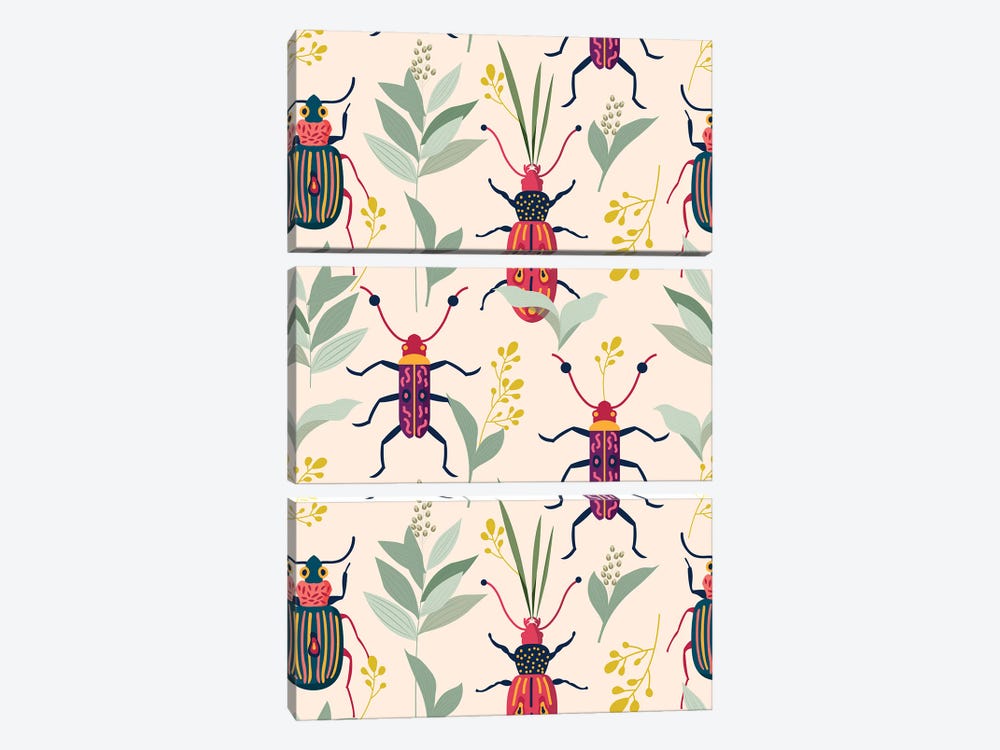 Summer Bugs Pattern by 83 Oranges 3-piece Canvas Art Print