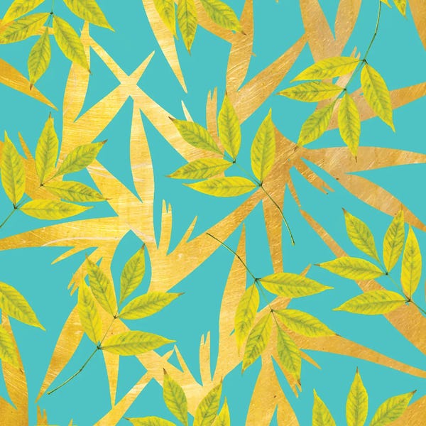 Floral & Botanical Patterns: Gold & Teal Florals by 83 Oranges