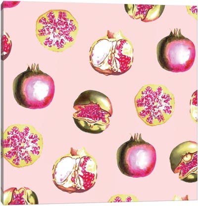Pom Zest Canvas Art Print - Pomegranate Art