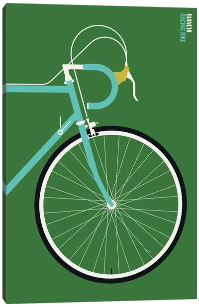 Mint Sports Bike Front Canvas Art Print - Cycling Art