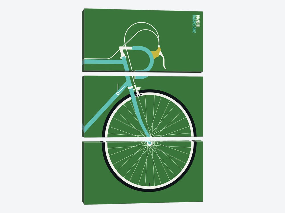Mint Sports Bike Front by Bo Lundberg 3-piece Canvas Art Print
