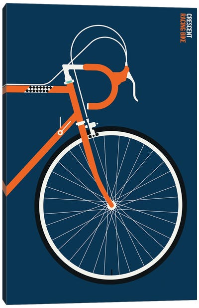 Orange Sports Bike Front Canvas Art Print - Cycling Art