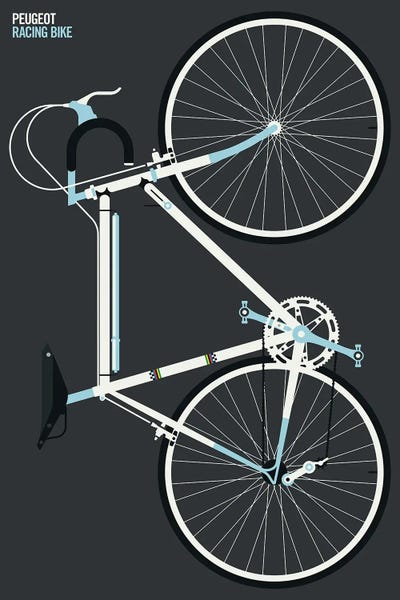 White Sports Bike Whole by Bo Lundberg multi panel art