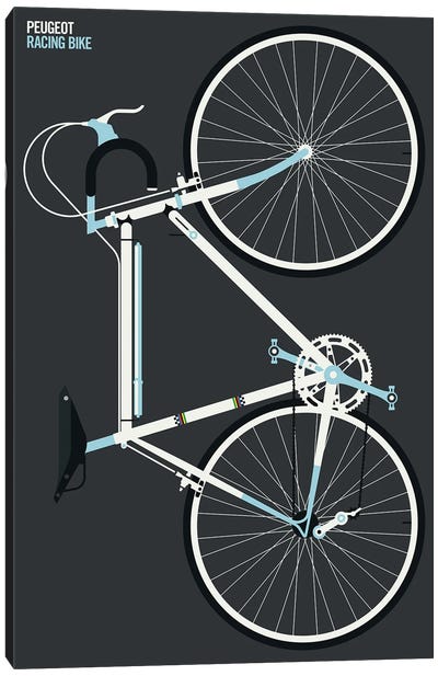White Sports Bike Whole Canvas Art Print - Cycling Art