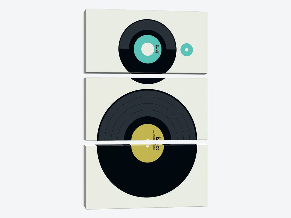 Icons - LP Vs EP by Bo Lundberg 3-piece Canvas Art