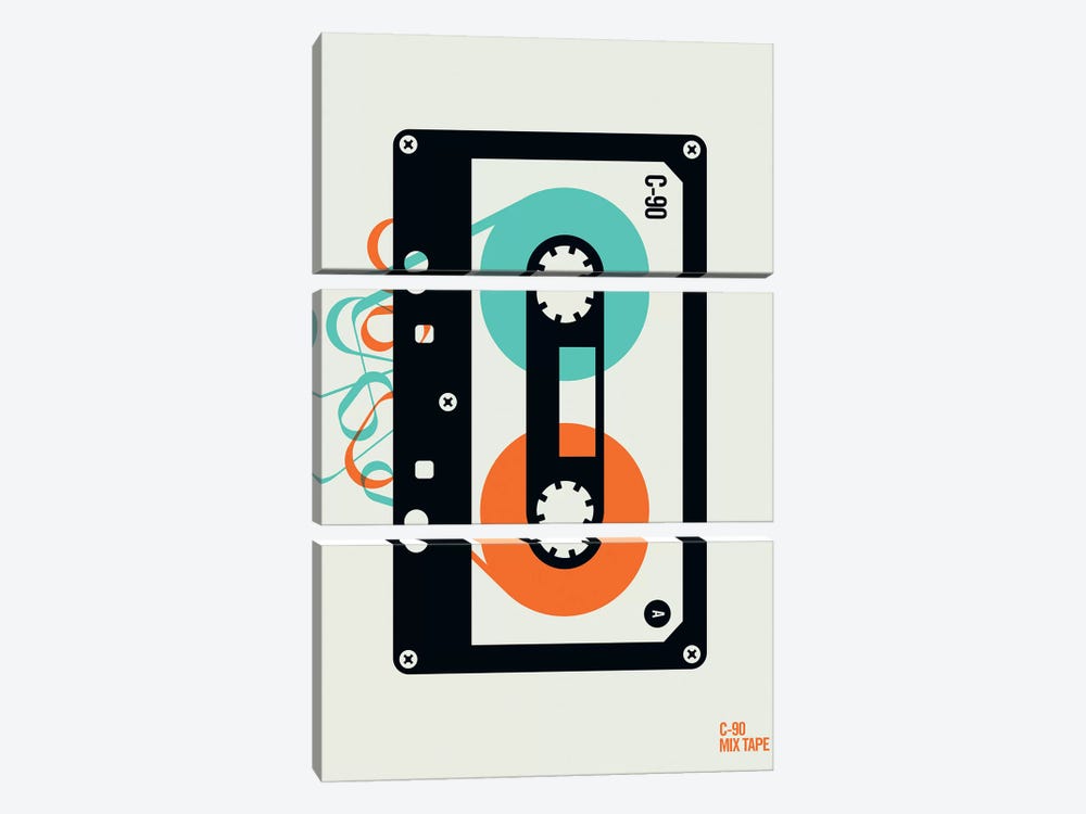 Icons - Mixtape by Bo Lundberg 3-piece Canvas Art Print