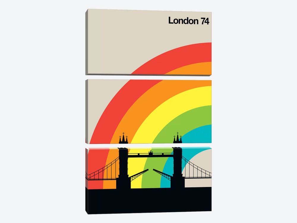 London 74 by Bo Lundberg 3-piece Canvas Art Print