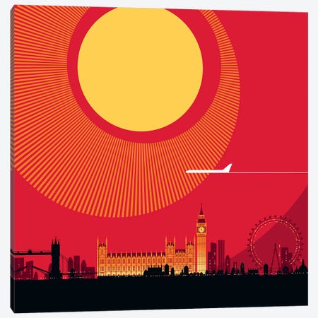 London Red Canvas Print #UND36} by Bo Lundberg Canvas Wall Art