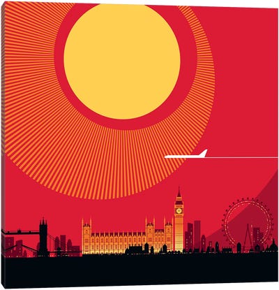 London Red Canvas Art Print - Airplane Art