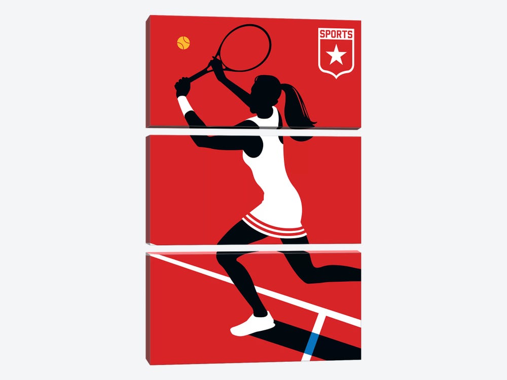 Sport - Tennis by Bo Lundberg 3-piece Canvas Art Print