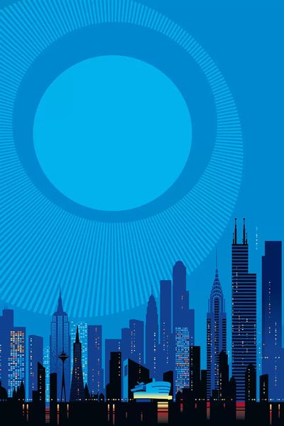 Blue City by Bo Lundberg multi panel art