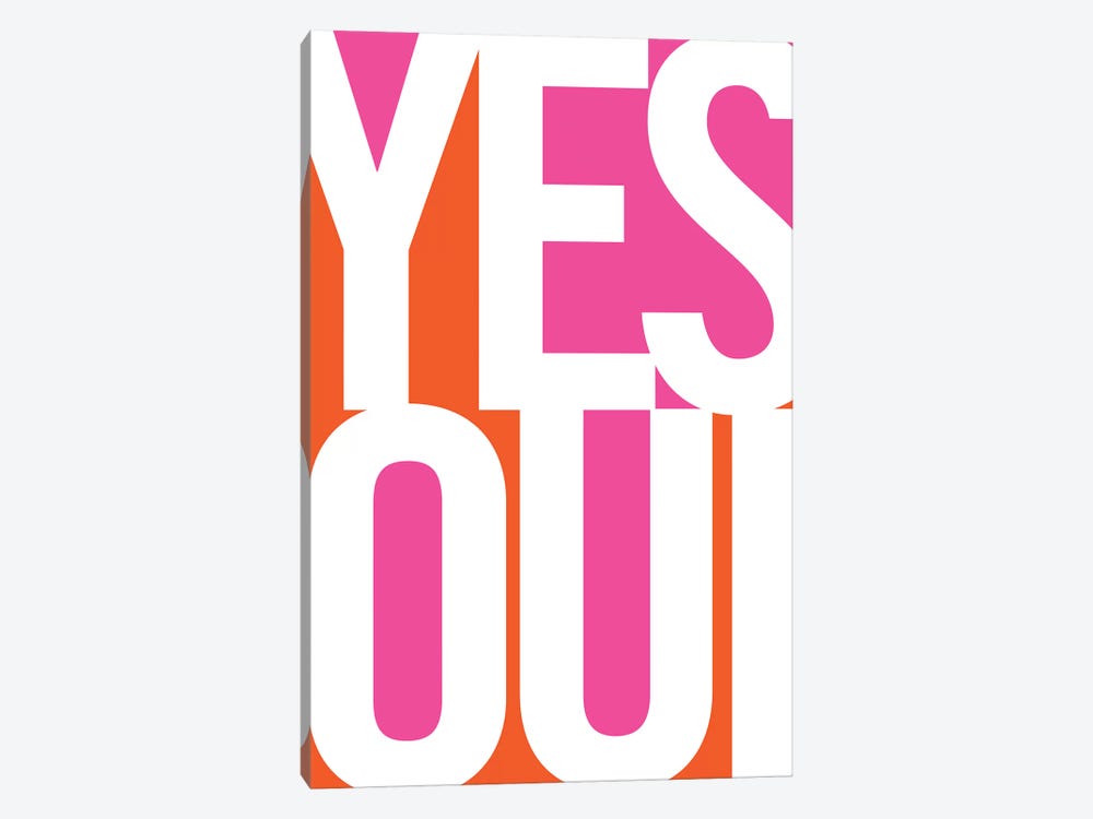 Yes, Oui by Bo Lundberg 1-piece Canvas Print