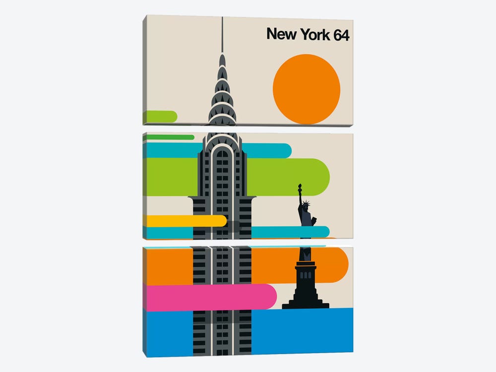 New York 64 by Bo Lundberg 3-piece Canvas Wall Art
