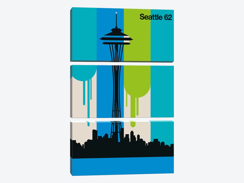 Seattle 62 by Bo Lundberg 3-piece Canvas Print