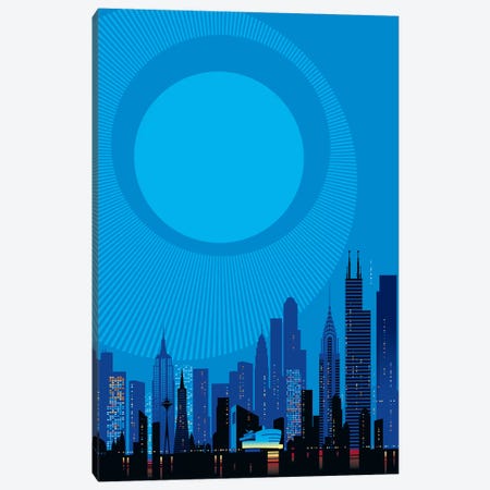 Blue City Canvas Print #UND6} by Bo Lundberg Canvas Print