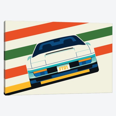 Angeled Sports Car With Stripes Canvas Print #UND71} by Bo Lundberg Canvas Print
