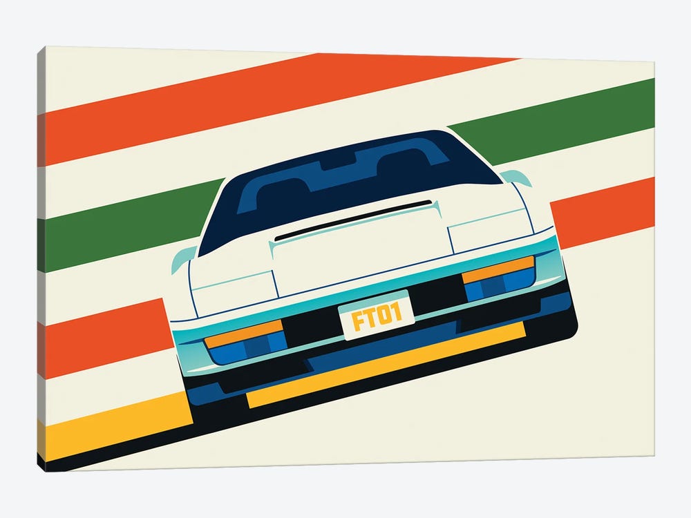 Angeled Sports Car With Stripes by Bo Lundberg 1-piece Canvas Print
