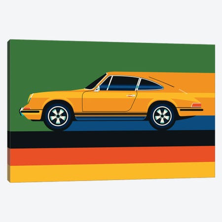 Whole Orange Vintage Sports Car Canvas Print #UND75} by Bo Lundberg Canvas Wall Art