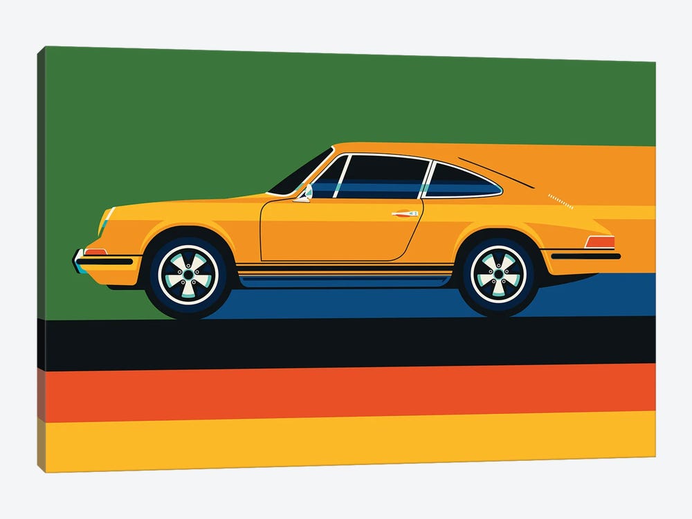 Whole Orange Vintage Sports Car by Bo Lundberg 1-piece Canvas Art Print