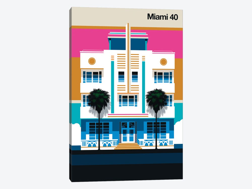 Miami 40 by Bo Lundberg 1-piece Canvas Art Print