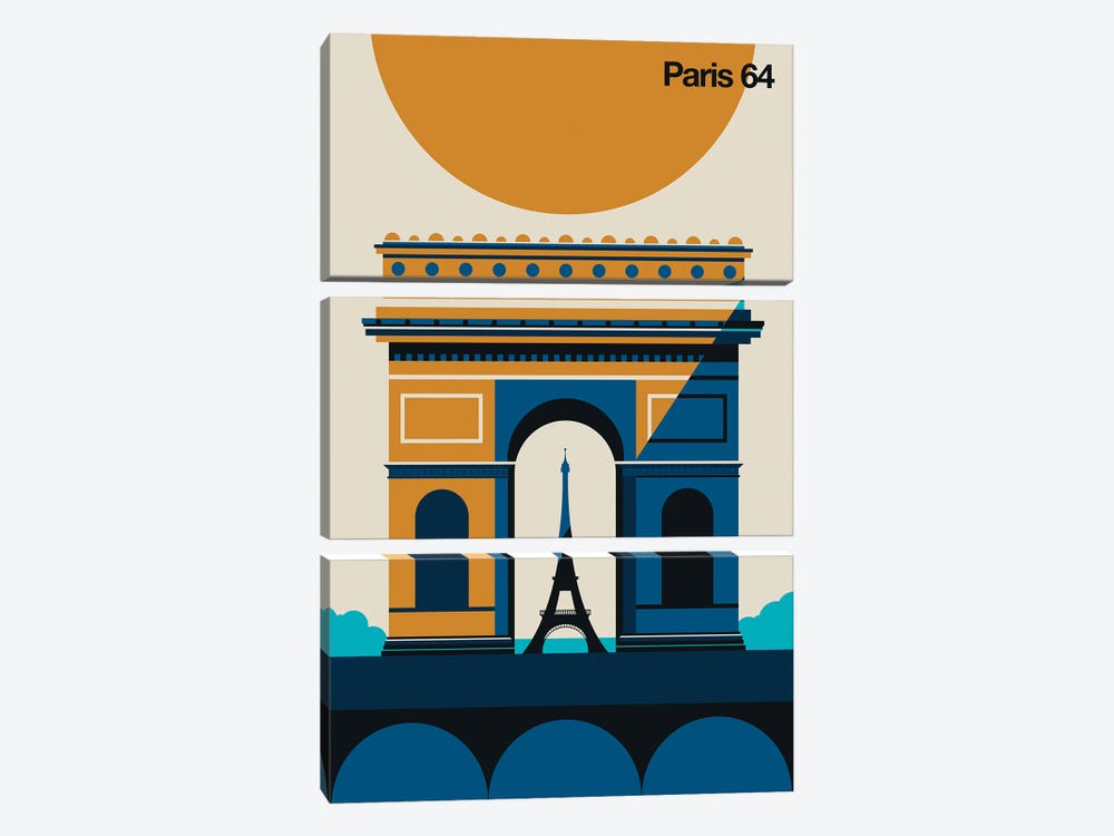 Paris 64 by Bo Lundberg 3-piece Canvas Artwork