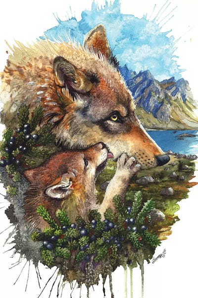 Sunima: Wolf Cub Kiss by Sunima