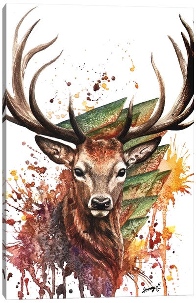 Young Deer Canvas Art Print - Sunima