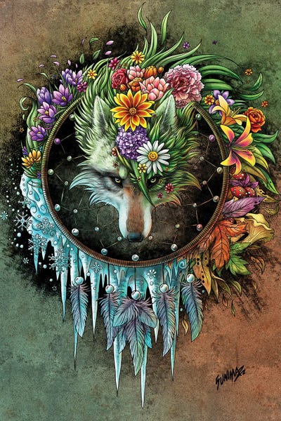 Sunima: Wolf Seasons Dreamcatcher by Sunima