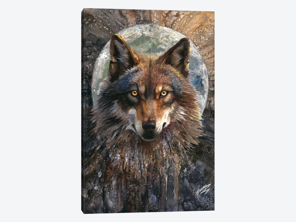 Fullmoon Wolf by Sunima 1-piece Canvas Art Print