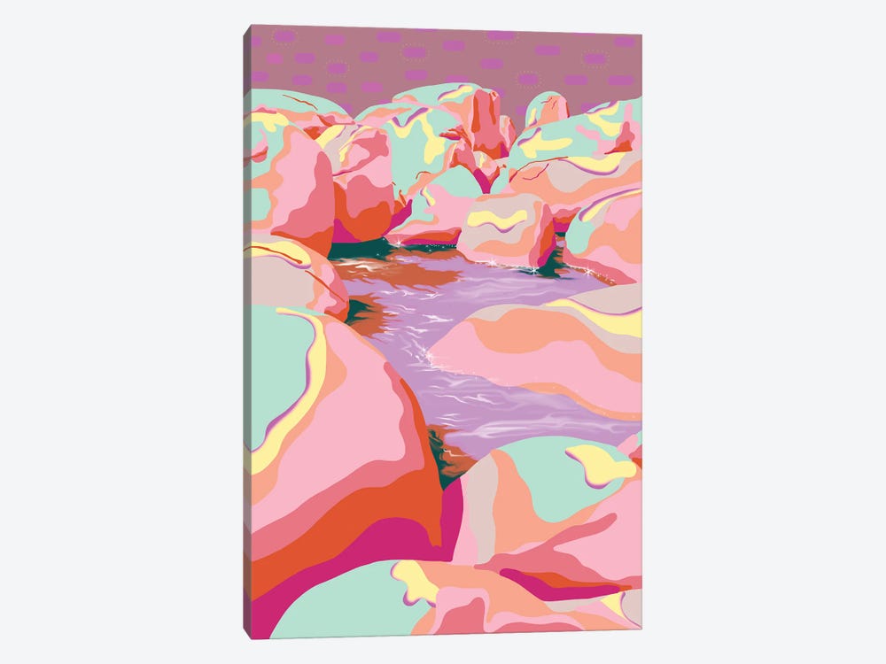 Pink Rocks by Unratio 1-piece Canvas Art