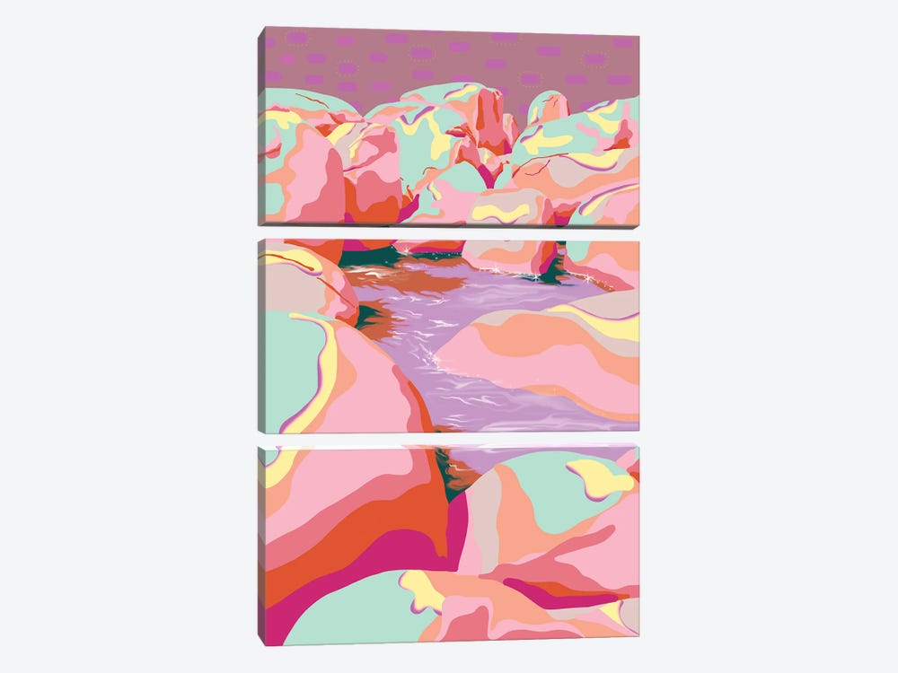 Pink Rocks by Unratio 3-piece Canvas Artwork
