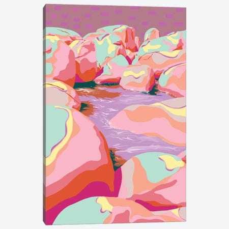 Pink Rocks Canvas Print #UNR26} by Unratio Art Print