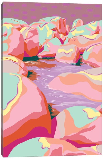 Pink Rocks Canvas Art Print - Unratio