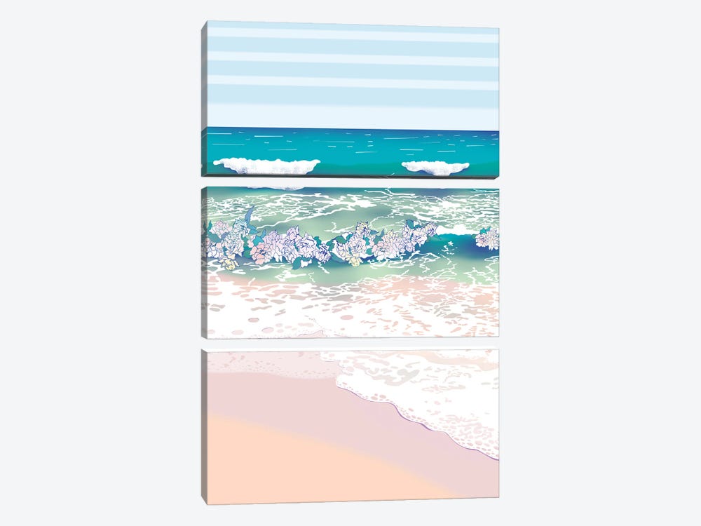 Rose Surf by Unratio 3-piece Canvas Art Print