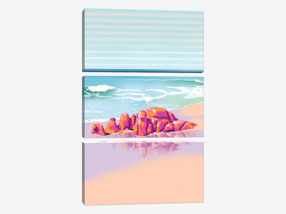 Sneaky Beach by Unratio 3-piece Canvas Artwork