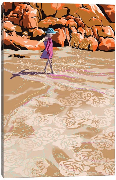 Beach Ballet Canvas Art Print - Unratio