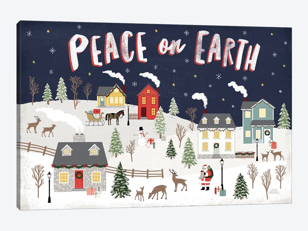 Christmas Village II by Laura Marshall 1-piece Canvas Print