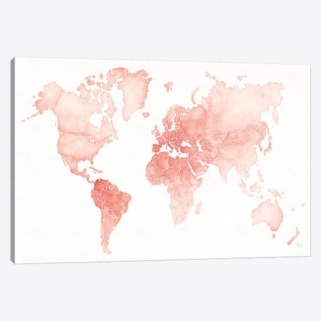 Watercolor Wanderlust Coral Canvas Print #URA147} by Laura Marshall Canvas Wall Art