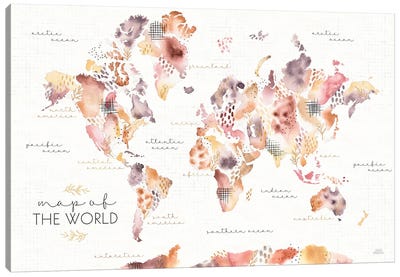Desert Blooms Map Canvas Art Print - World Map Art